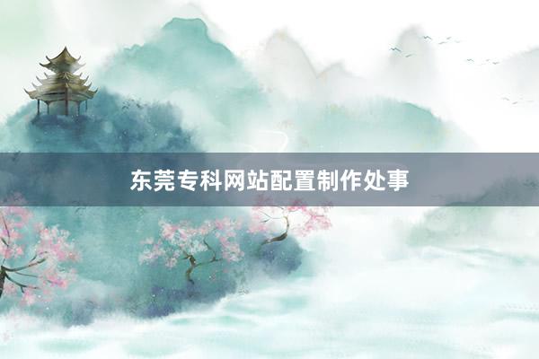 东莞专科网站配置制作处事