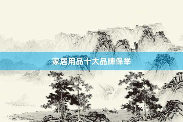家居用品十大品牌保举